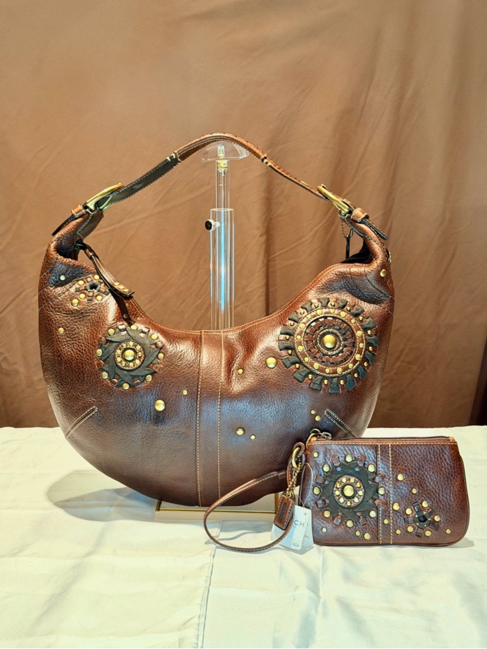 Rare Vintage Ltd. Ed. Coach 65th Anniv. Soho Mia Studded Hobo Collector’s Set